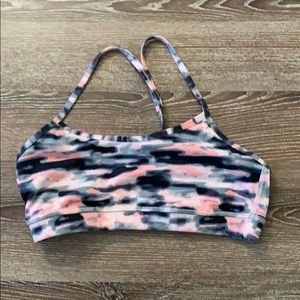 pink, black and grey camo lululemon sports bra